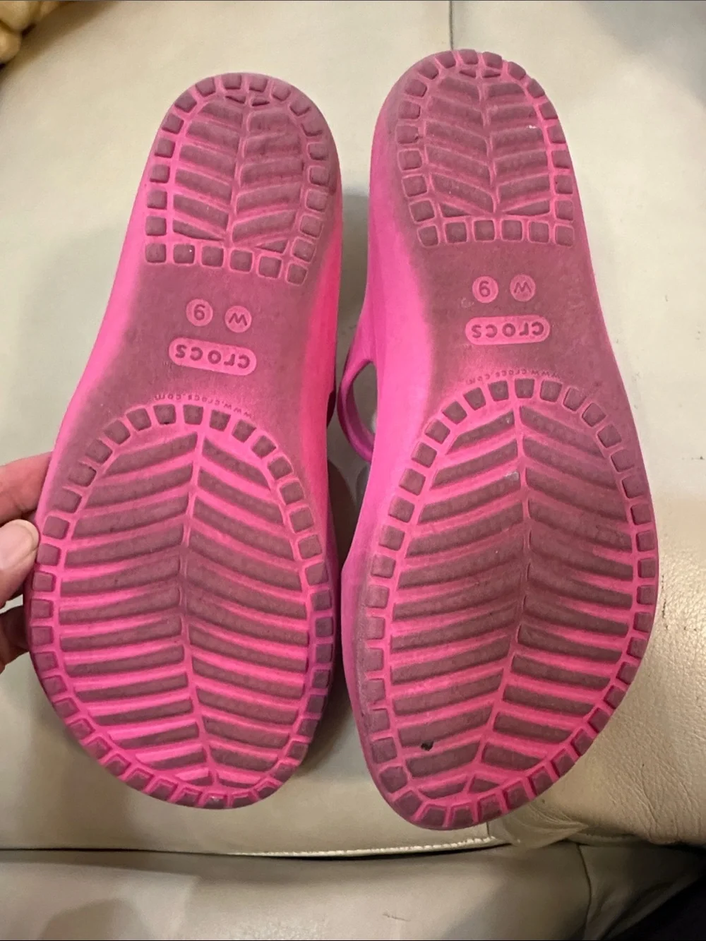CROCS Swiftwater Hot Pink Triple Strap Slide Sandals Women's Size 9
